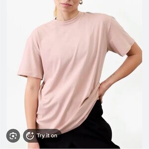 Athleta True Cotton Tee Pink Size Medium